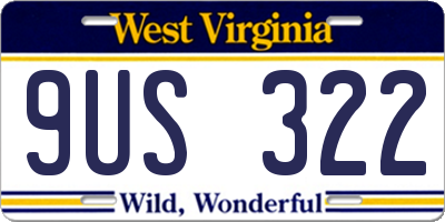 WV license plate 9US322