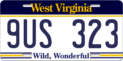 WV license plate 9US323
