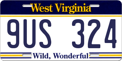 WV license plate 9US324