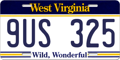 WV license plate 9US325