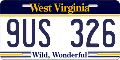 WV license plate 9US326