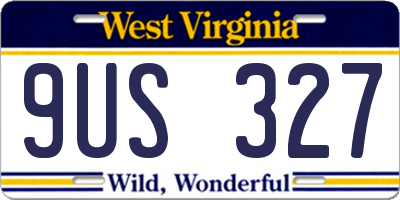 WV license plate 9US327