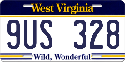 WV license plate 9US328
