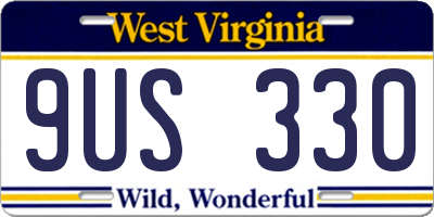 WV license plate 9US330