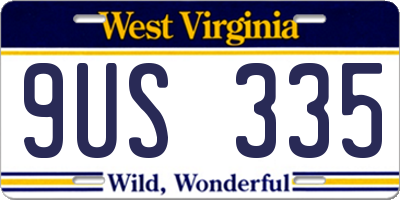 WV license plate 9US335