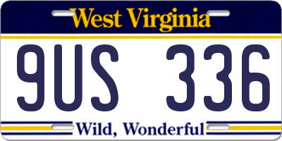 WV license plate 9US336