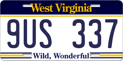 WV license plate 9US337