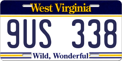 WV license plate 9US338
