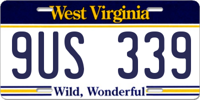 WV license plate 9US339