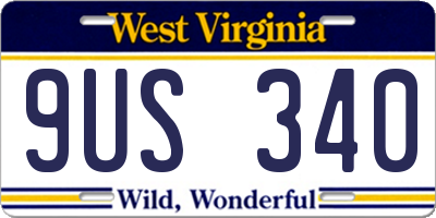 WV license plate 9US340