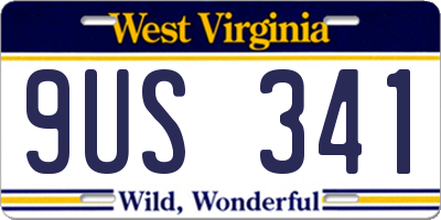 WV license plate 9US341