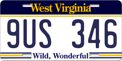 WV license plate 9US346