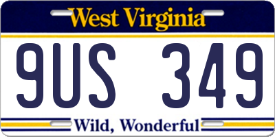 WV license plate 9US349