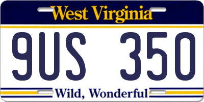 WV license plate 9US350