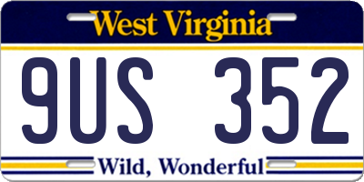 WV license plate 9US352