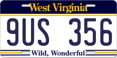 WV license plate 9US356