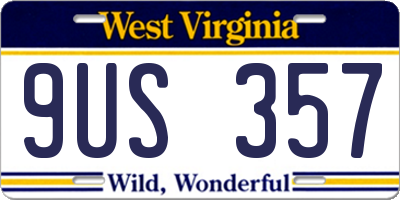 WV license plate 9US357