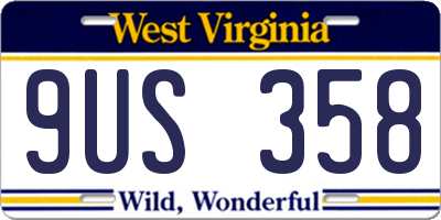 WV license plate 9US358