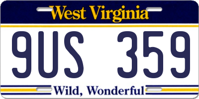 WV license plate 9US359