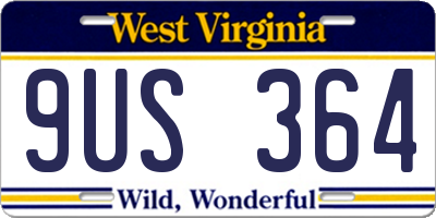 WV license plate 9US364