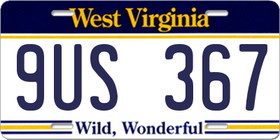 WV license plate 9US367