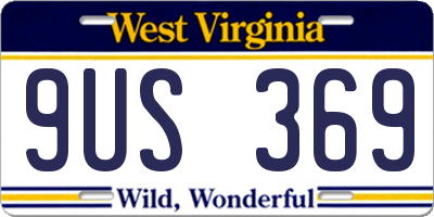 WV license plate 9US369
