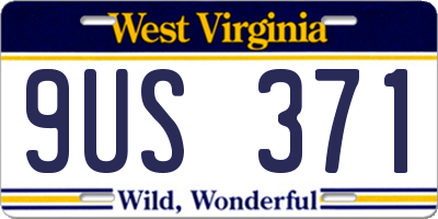 WV license plate 9US371