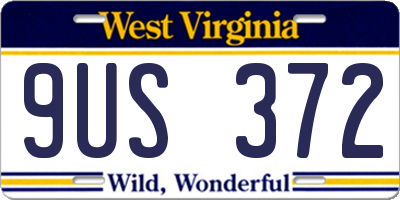 WV license plate 9US372