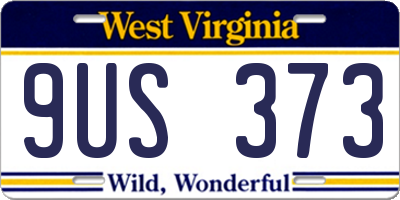 WV license plate 9US373