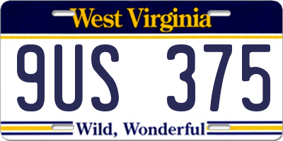 WV license plate 9US375