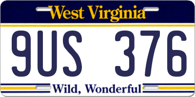 WV license plate 9US376