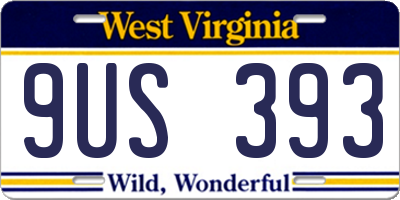 WV license plate 9US393