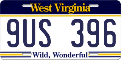 WV license plate 9US396