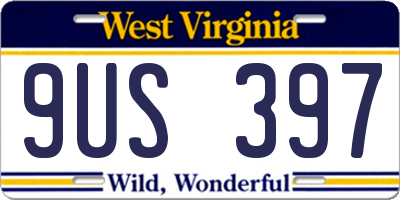 WV license plate 9US397