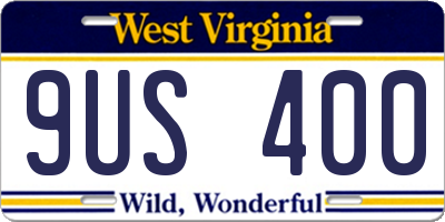 WV license plate 9US400