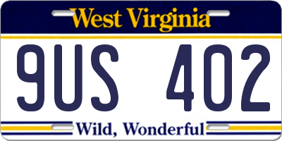 WV license plate 9US402