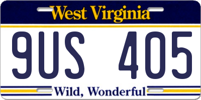WV license plate 9US405