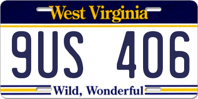 WV license plate 9US406