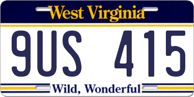 WV license plate 9US415
