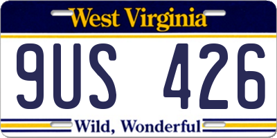 WV license plate 9US426