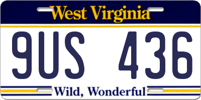 WV license plate 9US436