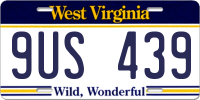 WV license plate 9US439
