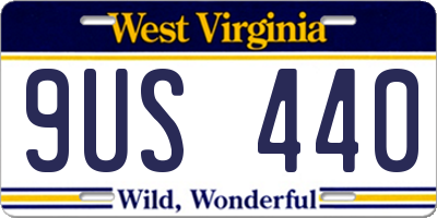 WV license plate 9US440
