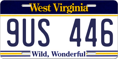WV license plate 9US446