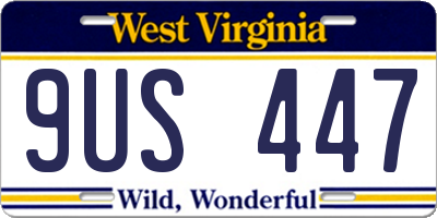 WV license plate 9US447