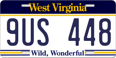 WV license plate 9US448