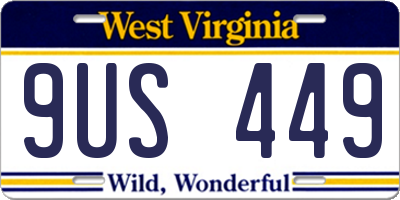 WV license plate 9US449