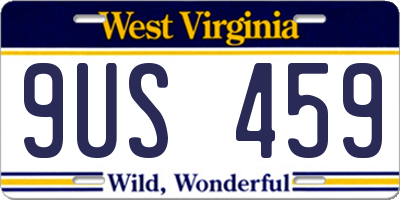 WV license plate 9US459