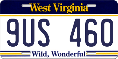 WV license plate 9US460