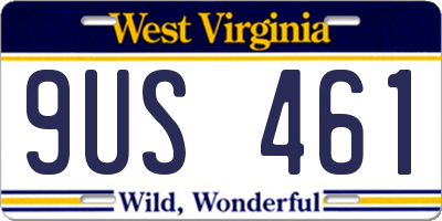 WV license plate 9US461